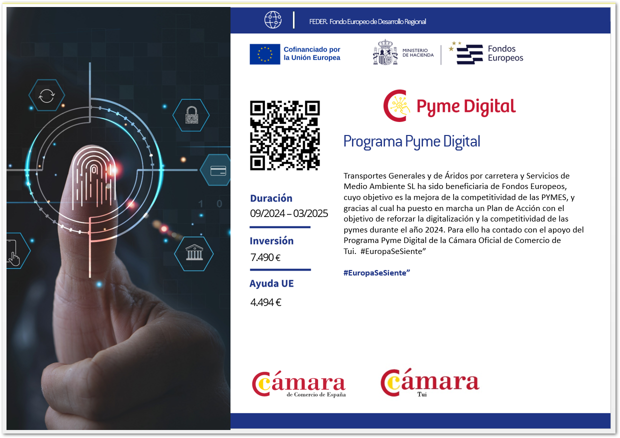 TGC MEDIOAMBIENTE beneficiario del Programa Pyme Digital de la Cámara de Tui